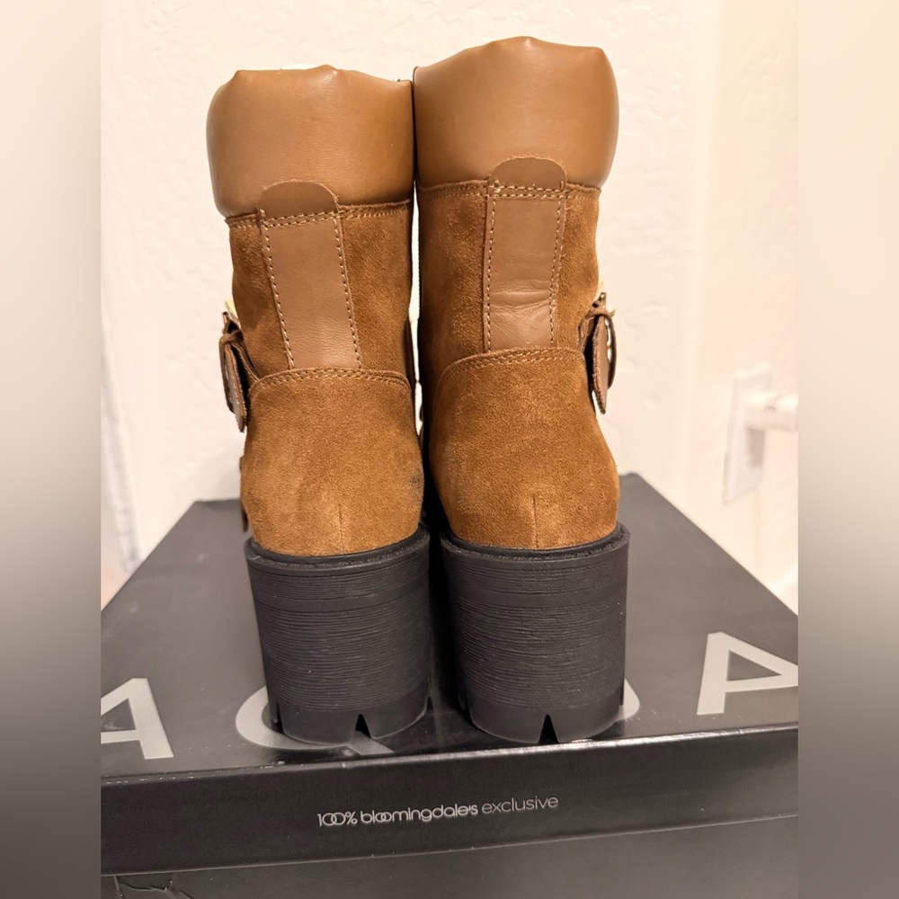 Aqua Women's Genie Buckle Hiker Boots Cognac size 8 - Picture 13 of 14